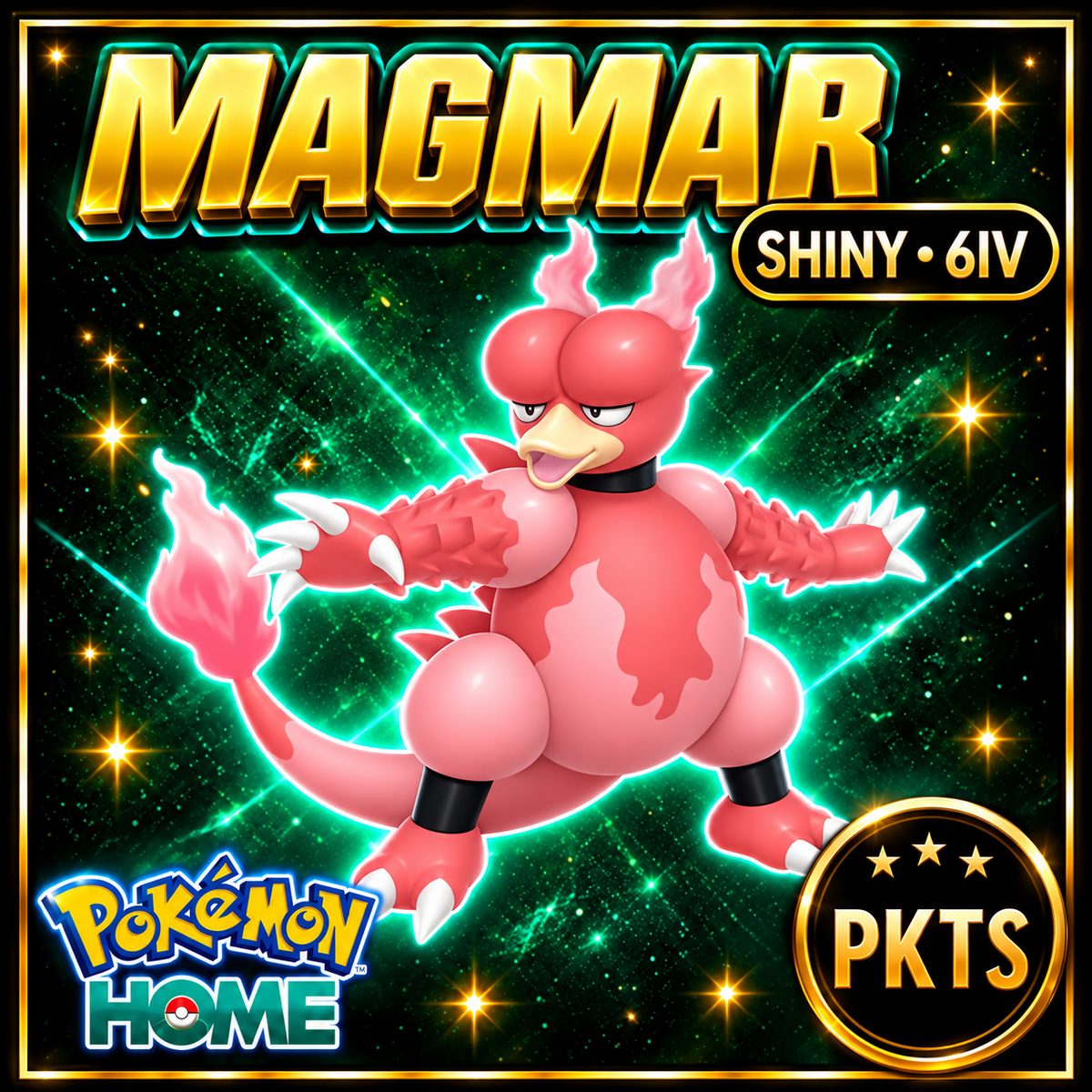 Shiny Magmar Pokémon HOME 6IV Competitive Battle Ready - Image 1