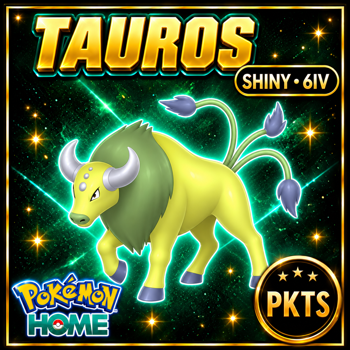 Shiny Tauros Pokémon HOME 6IV Competitive Battle Ready - Image 1