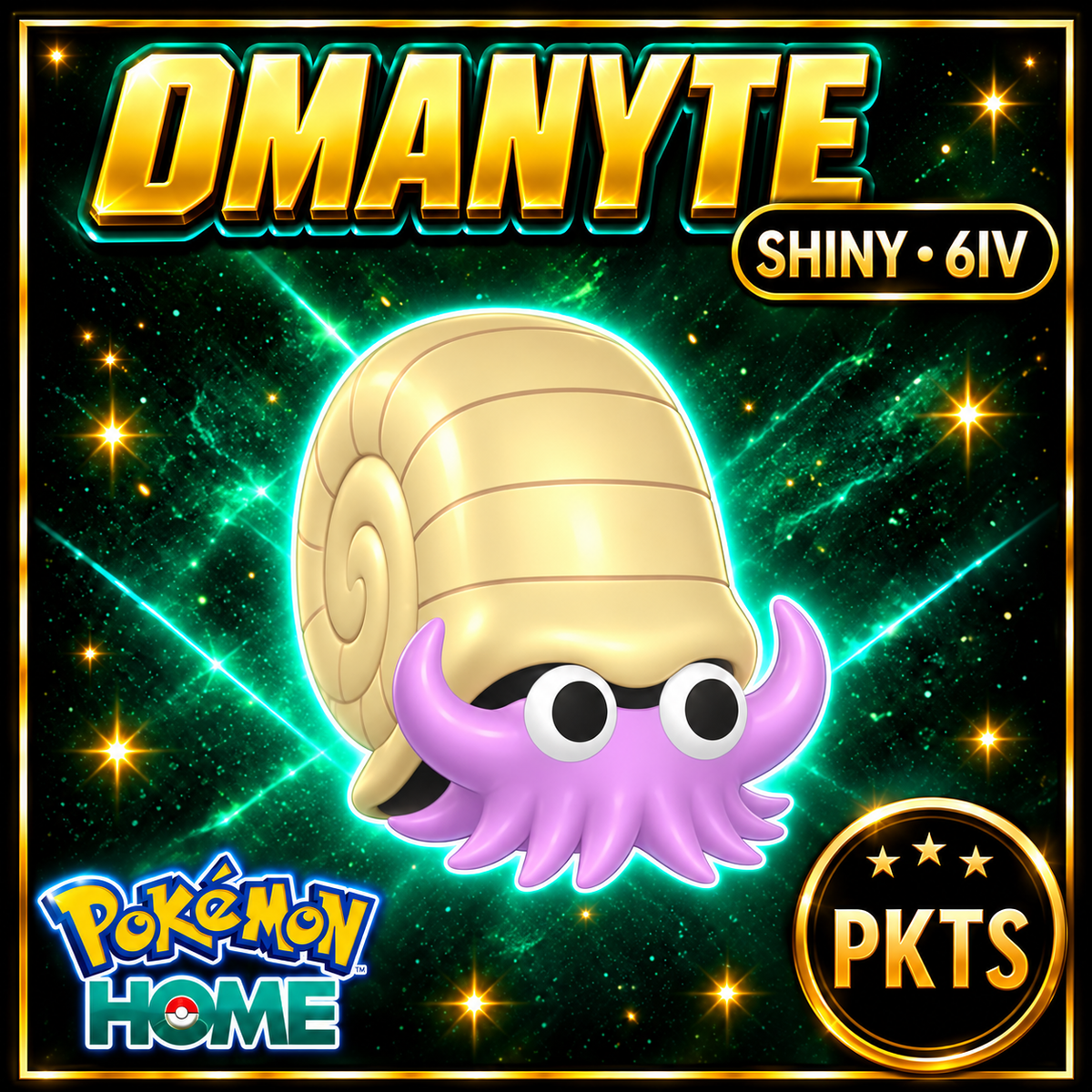Shiny Omanyte Pokémon HOME 6IV Competitive Battle Ready - Image 1