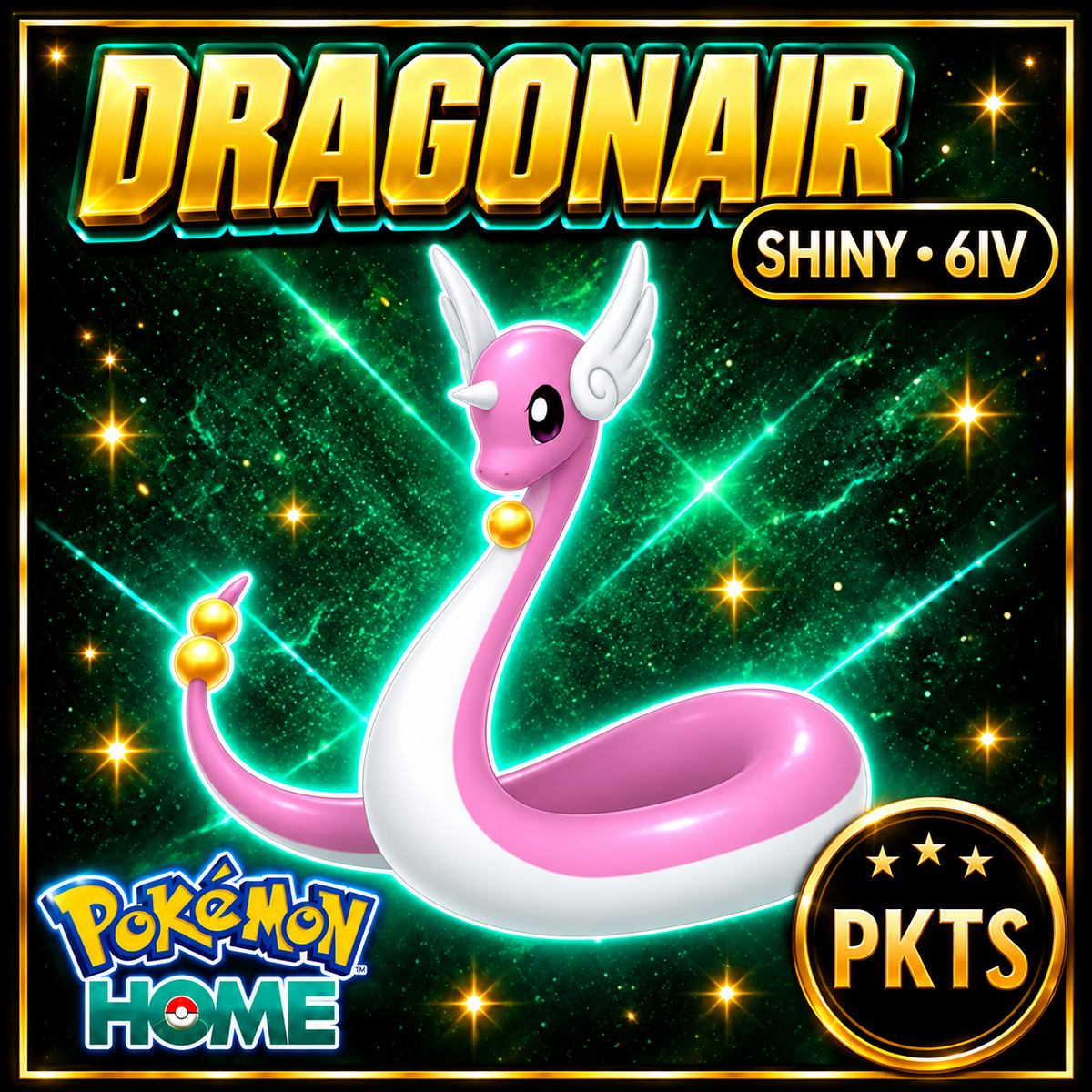 Shiny Dragonair Pokémon HOME 6IV Competitive Battle Ready - Image 1