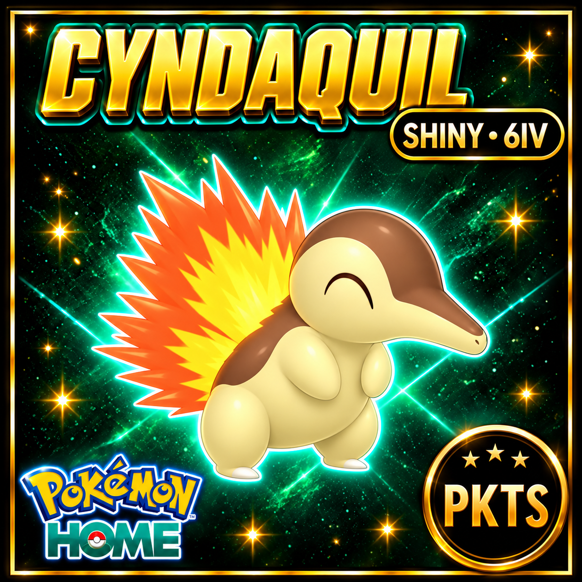 Shiny Cyndaquil Pokémon HOME 6IV Competitive Battle Ready - Image 1