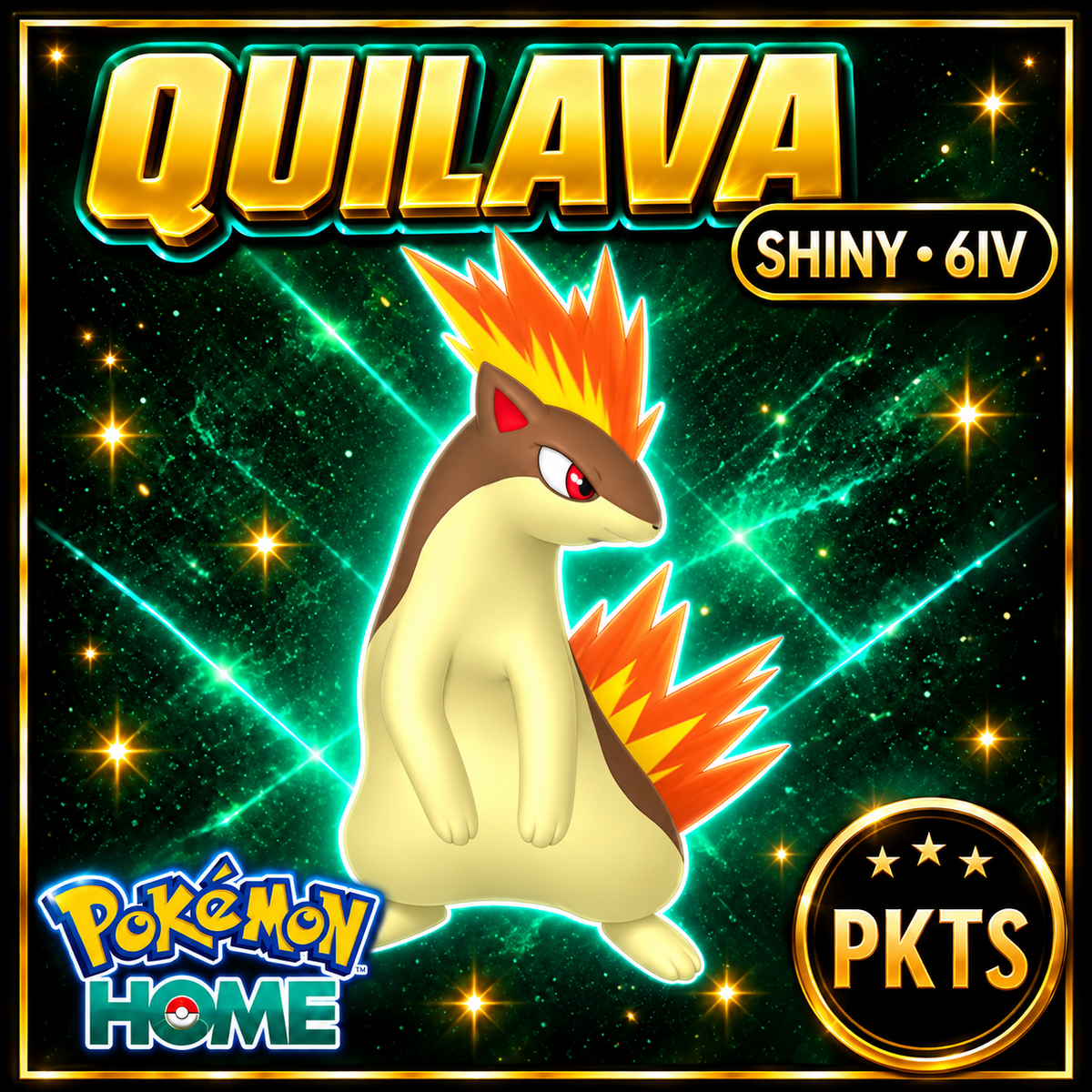 Shiny Quilava Pokémon HOME 6IV Competitive Battle Ready - Image 1