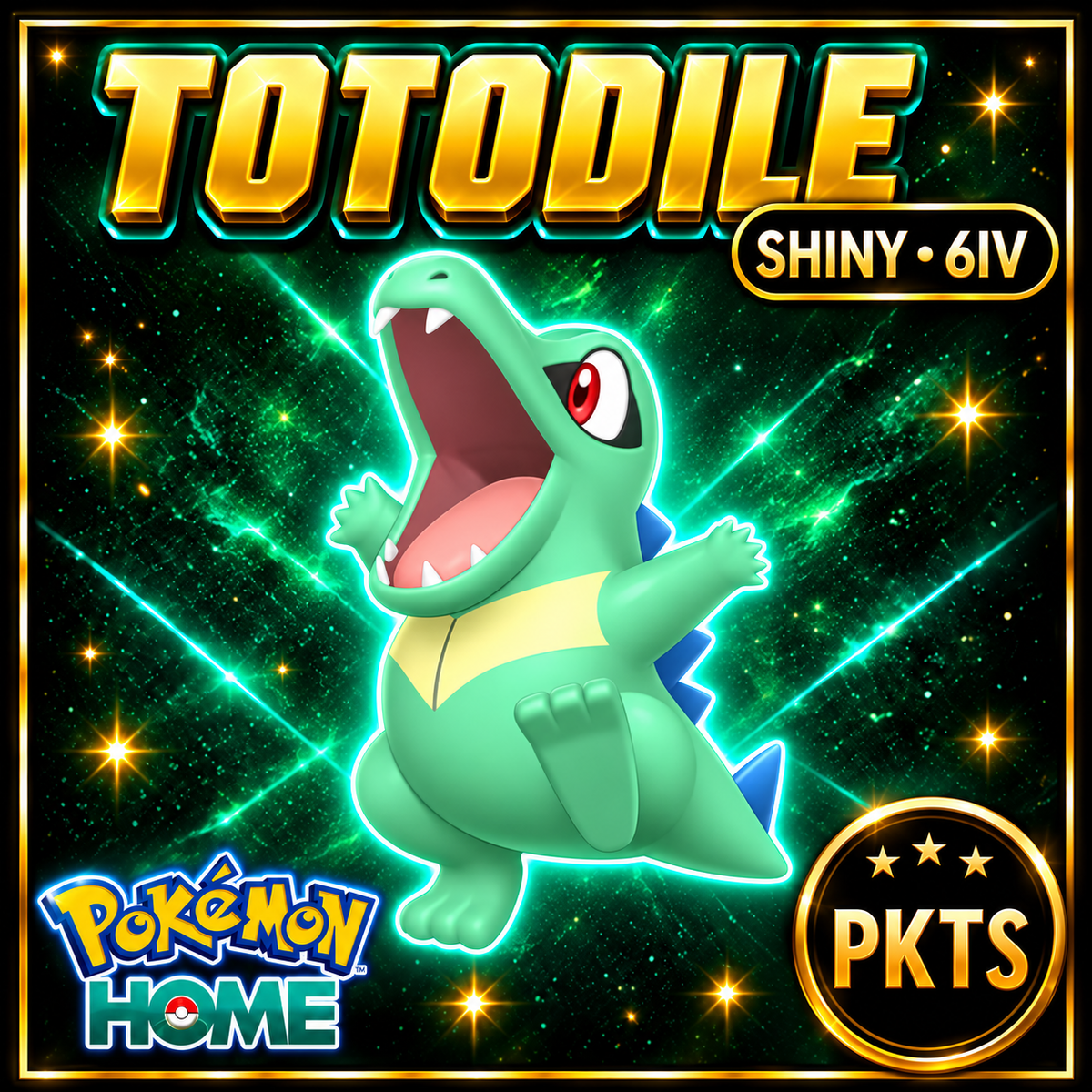 Shiny Totodile Pokémon HOME 6IV Competitive Battle Ready - Image 1