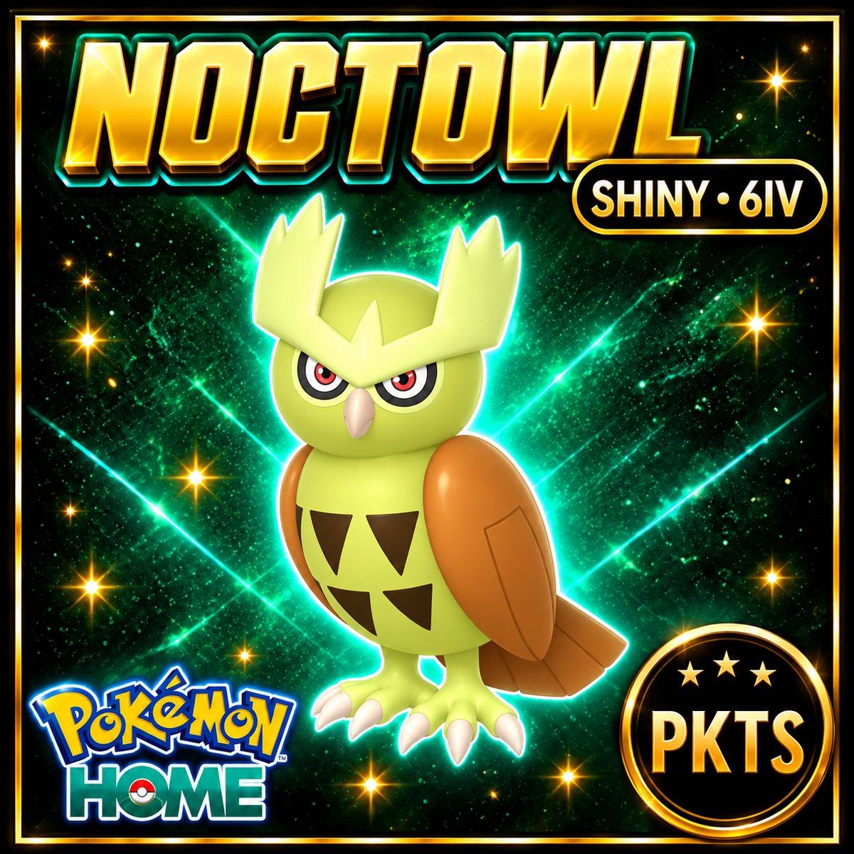 Shiny Noctowl Pokémon HOME 6IV Competitive Battle Ready - Image 1