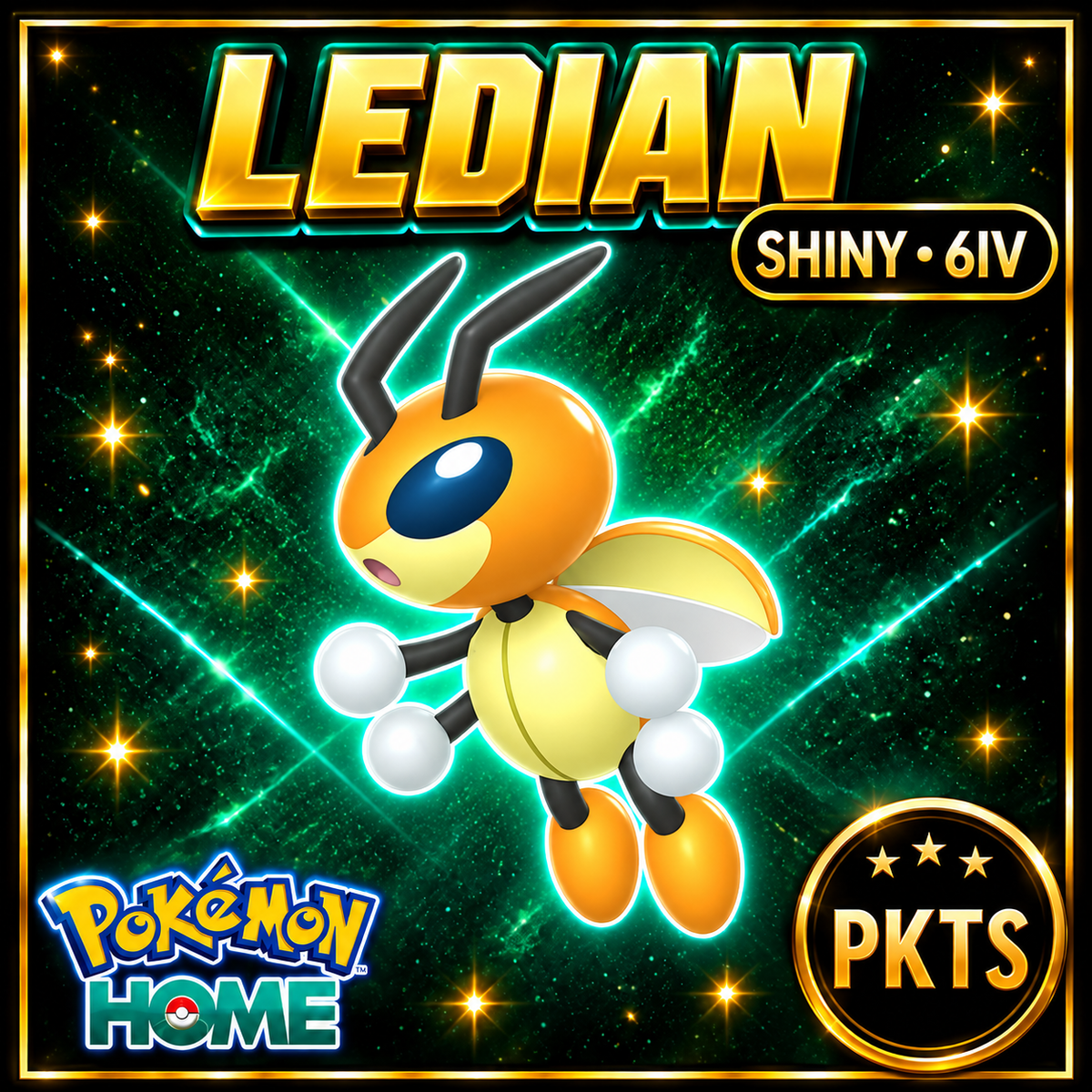 Shiny Ledian Pokémon HOME 6IV Competitive Battle Ready - Image 1