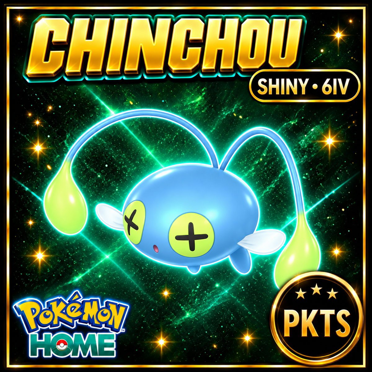 Shiny Chinchou Pokémon HOME 6IV Competitive Battle Ready - Image 1