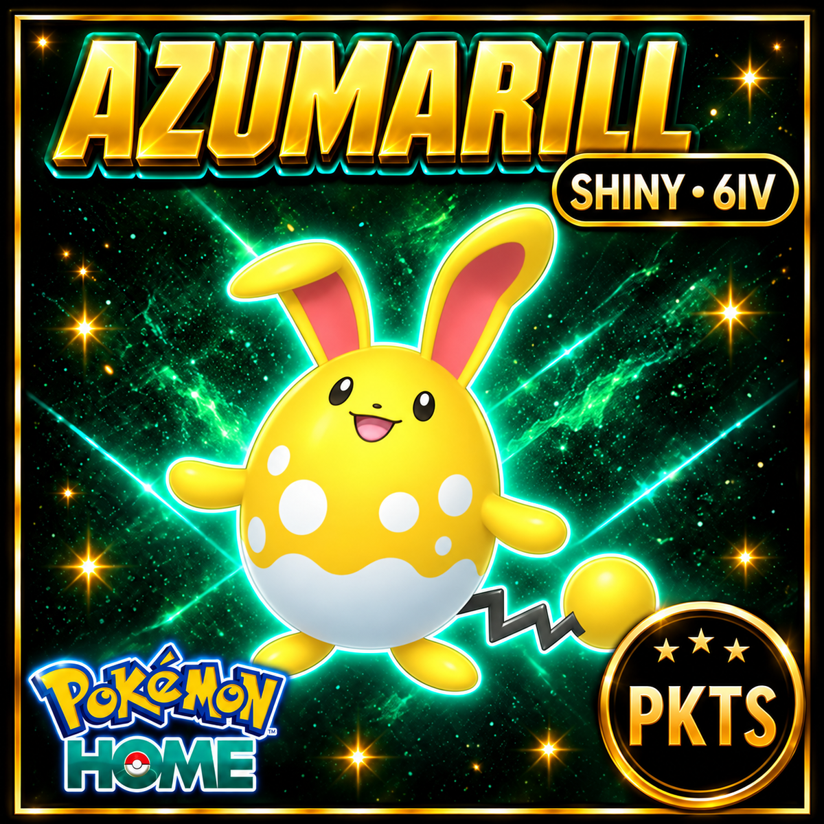 Shiny Azumarill Pokémon HOME 6IV Competitive Battle Ready - Image 1