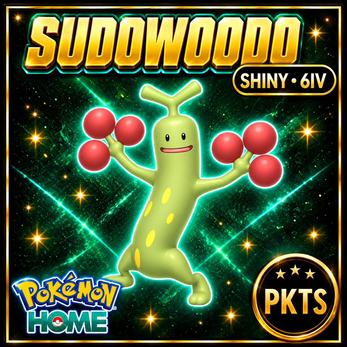 Shiny Sudowoodo Pokémon HOME 6IV Competitive Battle Ready - Image 1