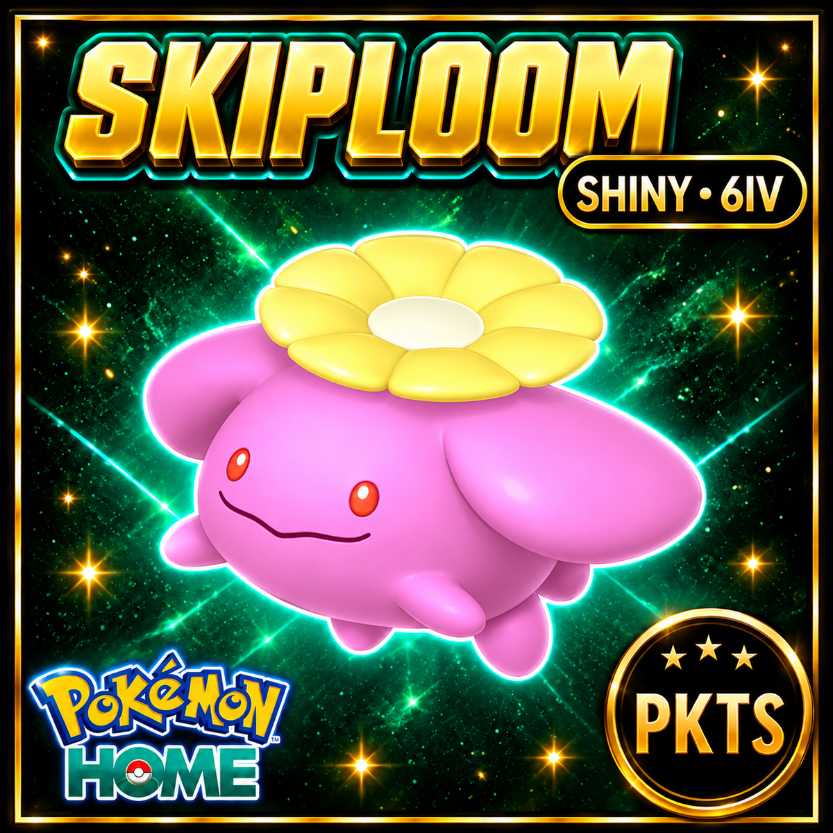 Shiny Skiploom Pokémon HOME 6IV Competitive Battle Ready - Image 1