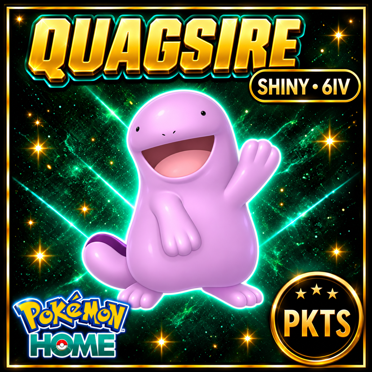 Shiny Quagsire Pokémon HOME 6IV Competitive Battle Ready - Image 1