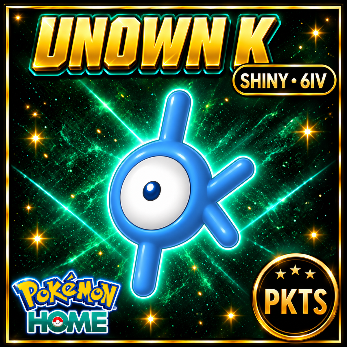 Shiny Unown K Pokémon HOME 6IV Competitive Battle Ready - Image 1