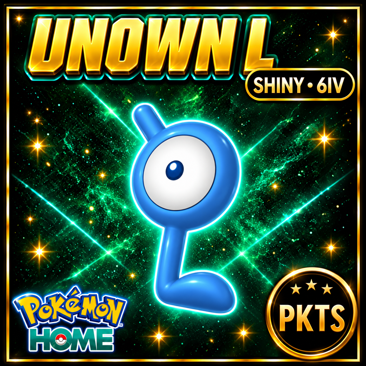 Shiny Unown L Pokémon HOME 6IV Competitive Battle Ready - Image 1