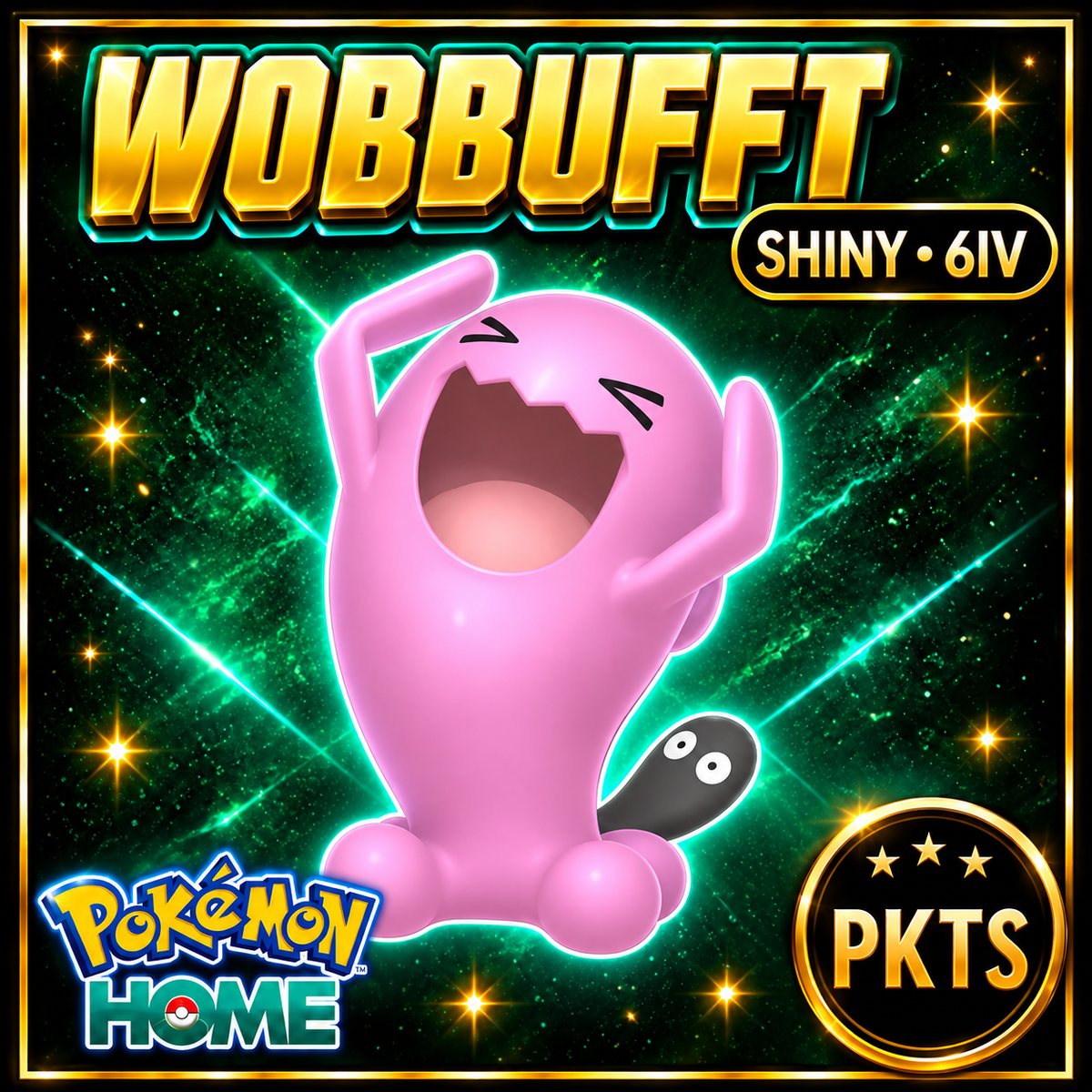 Shiny Wobbuffet Pokémon HOME 6IV Competitive Battle Ready - Image 1