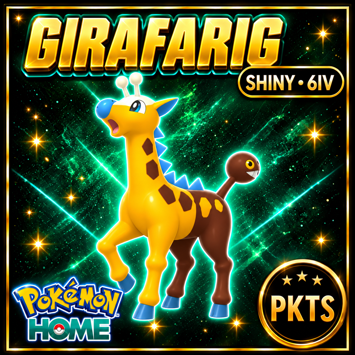 Shiny Girafarig Pokémon HOME 6IV Competitive Battle Ready - Image 1