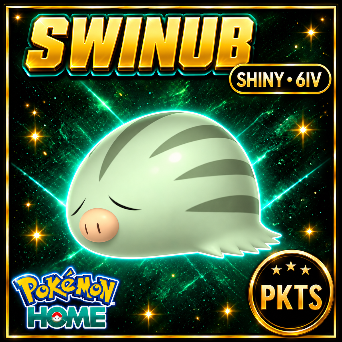 Shiny Swinub Pokémon HOME 6IV Competitive Battle Ready - Image 1