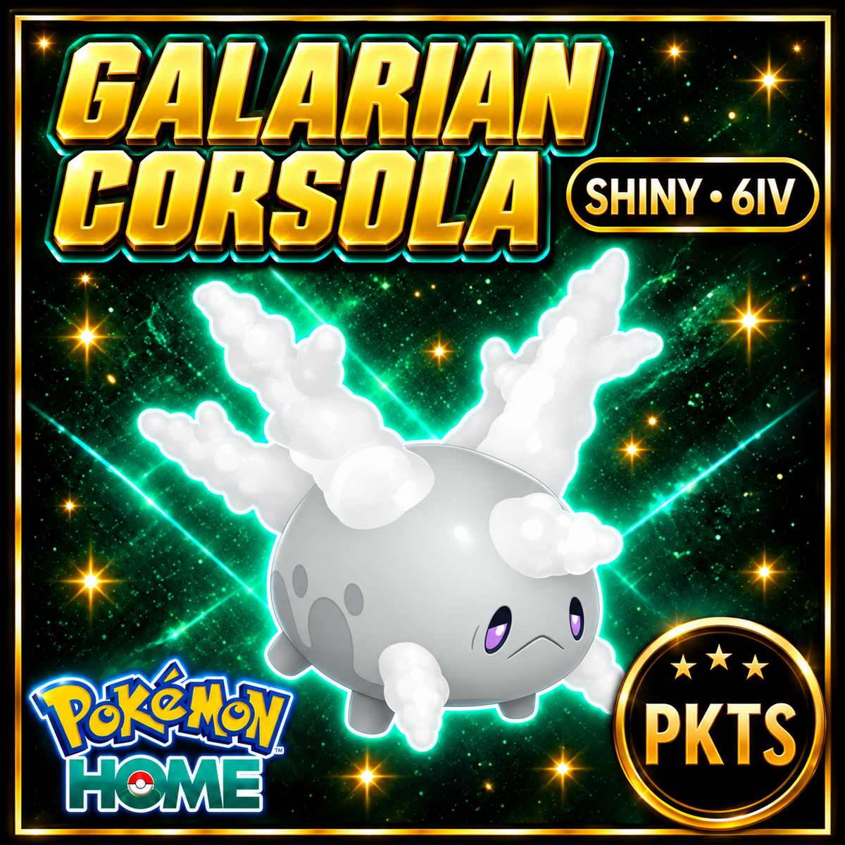 Shiny Galarian Corsola Pokémon HOME 6IV Competitive Battle Ready - Image 1