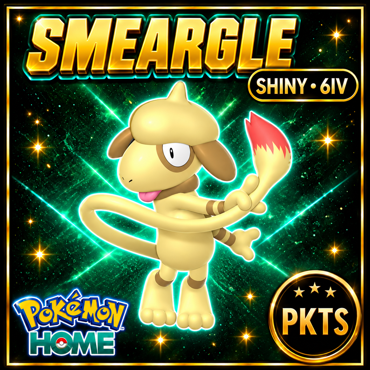 Shiny Smeargle Pokémon HOME 6IV Competitive Battle Ready - Image 1