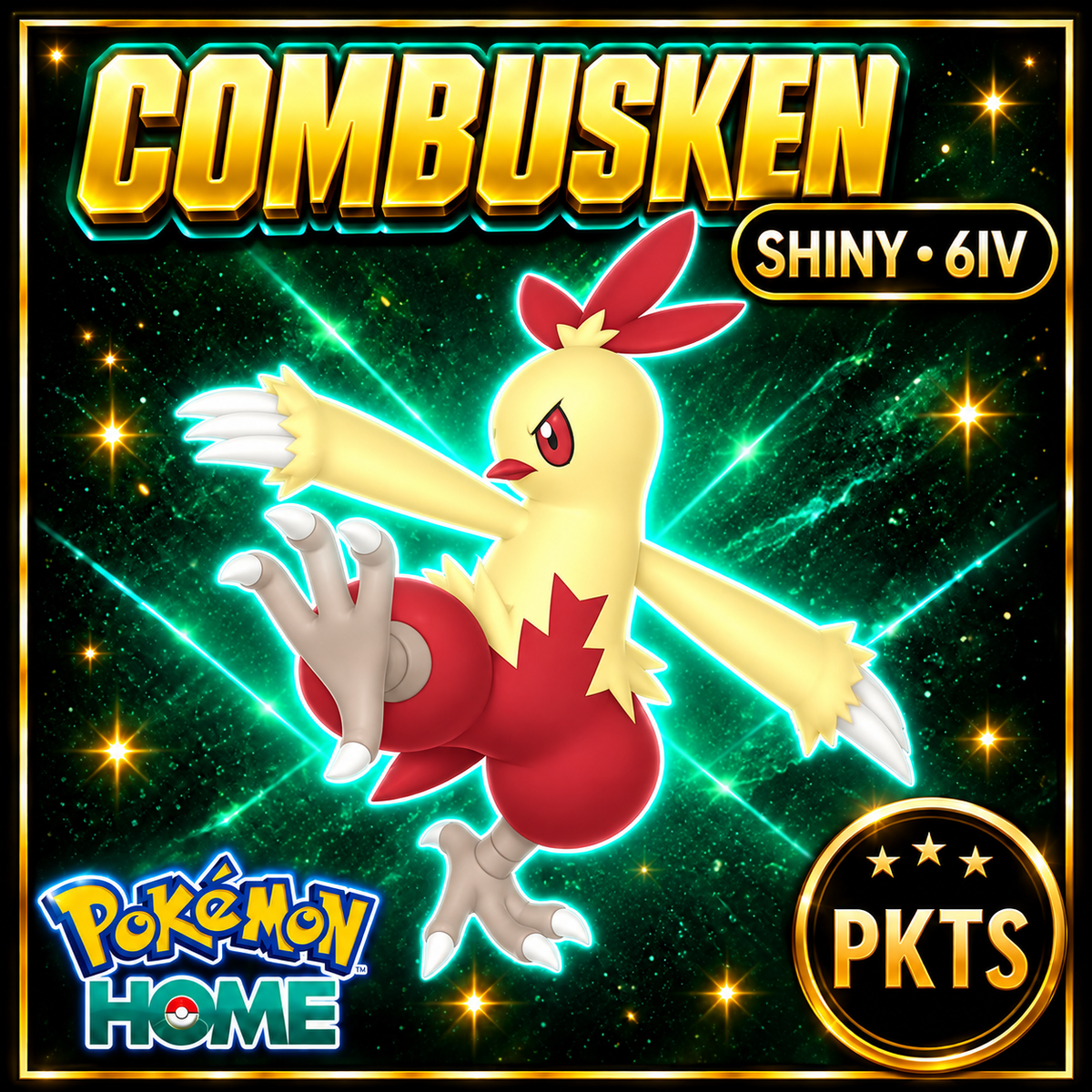 Shiny Combusken Pokémon HOME 6IV Competitive Battle Ready - Image 1