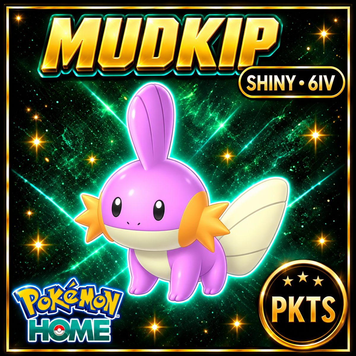 Shiny Mudkip Pokémon HOME 6IV Competitive Battle Ready - Image 1