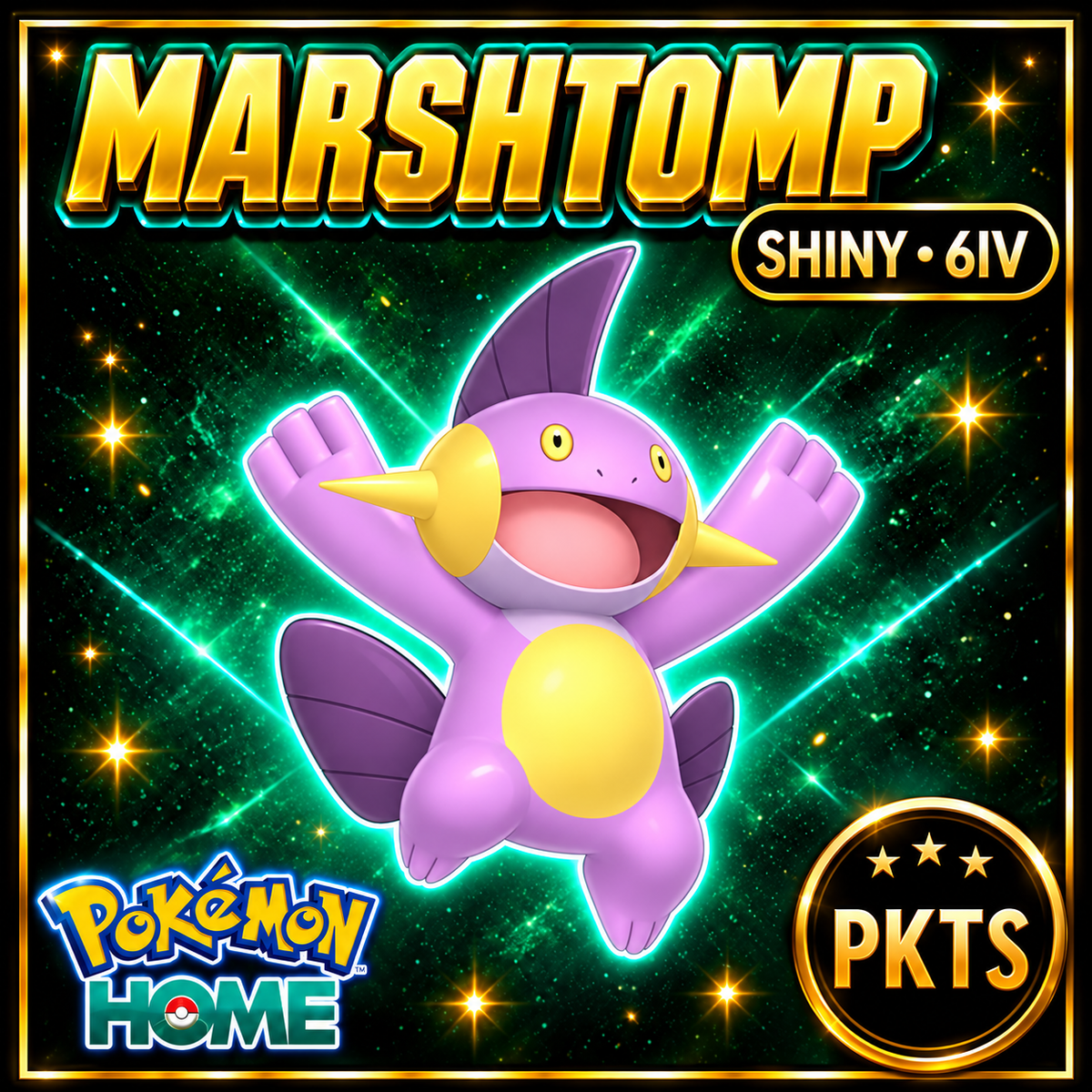 Shiny Marshtomp Pokémon HOME 6IV Competitive Battle Ready - Image 1