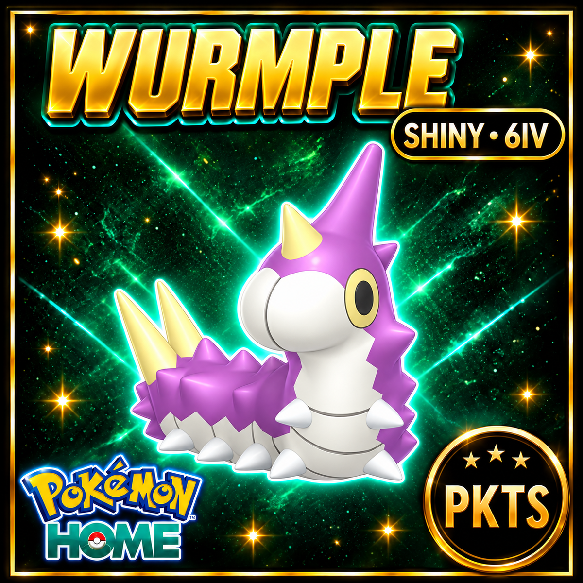 Shiny Wurmple Pokémon HOME 6IV Competitive Battle Ready - Image 1