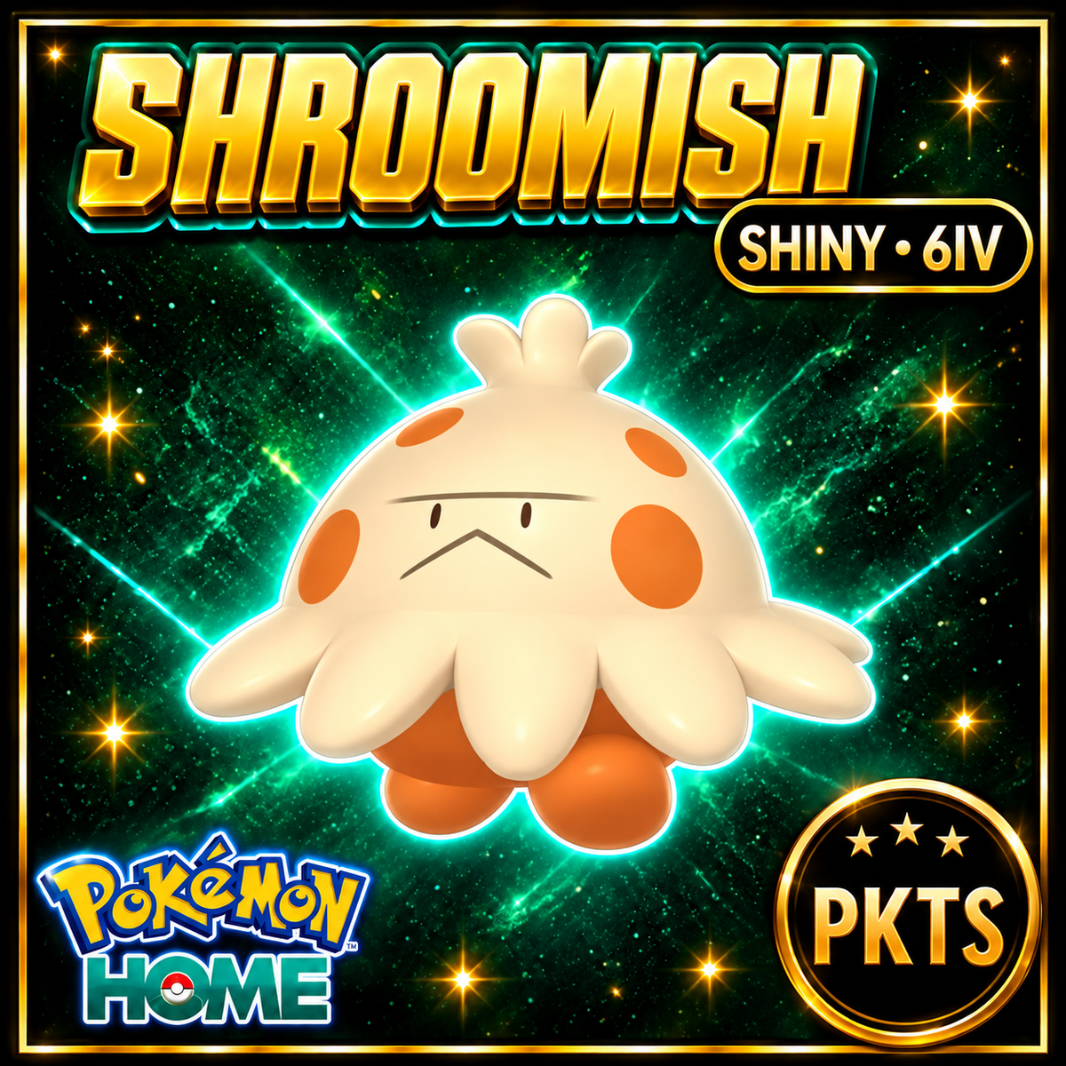 Shiny Shroomish Pokémon HOME 6IV Competitive Battle Ready - Image 1