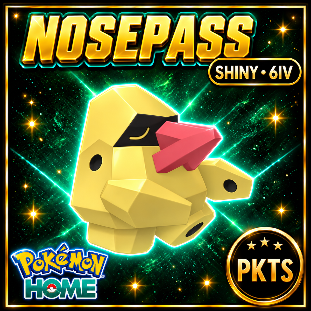 Shiny Nosepass Pokémon HOME 6IV Competitive Battle Ready - Image 1