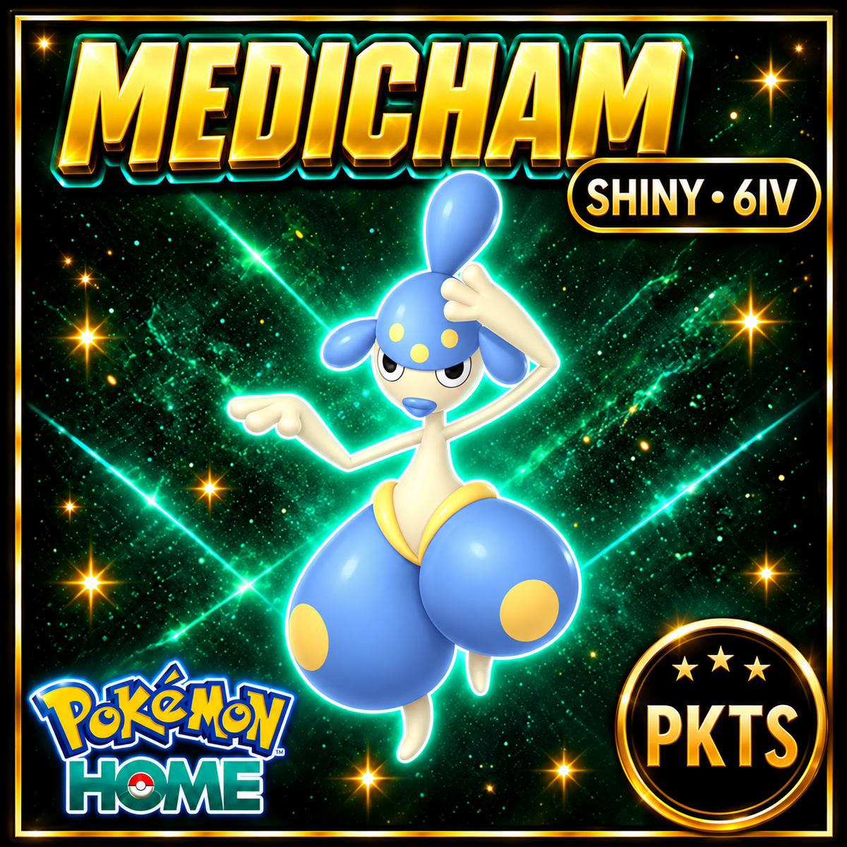 Shiny Medicham Pokémon HOME 6IV Competitive Battle Ready - Image 1