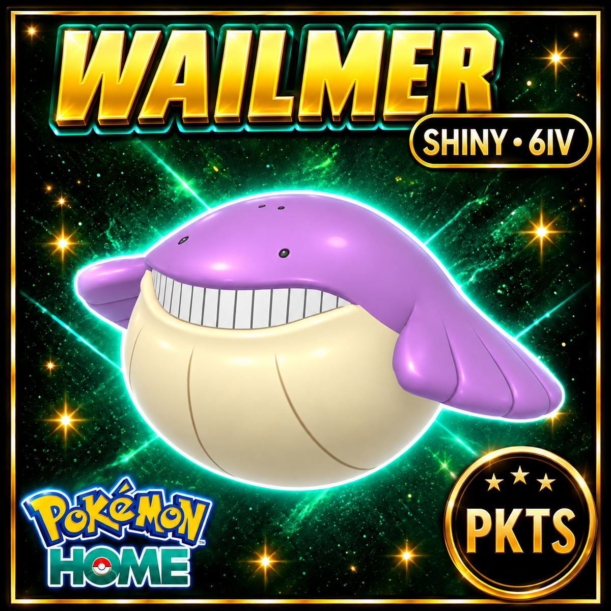 Shiny Wailmer Pokémon HOME 6IV Competitive Battle Ready - Image 1