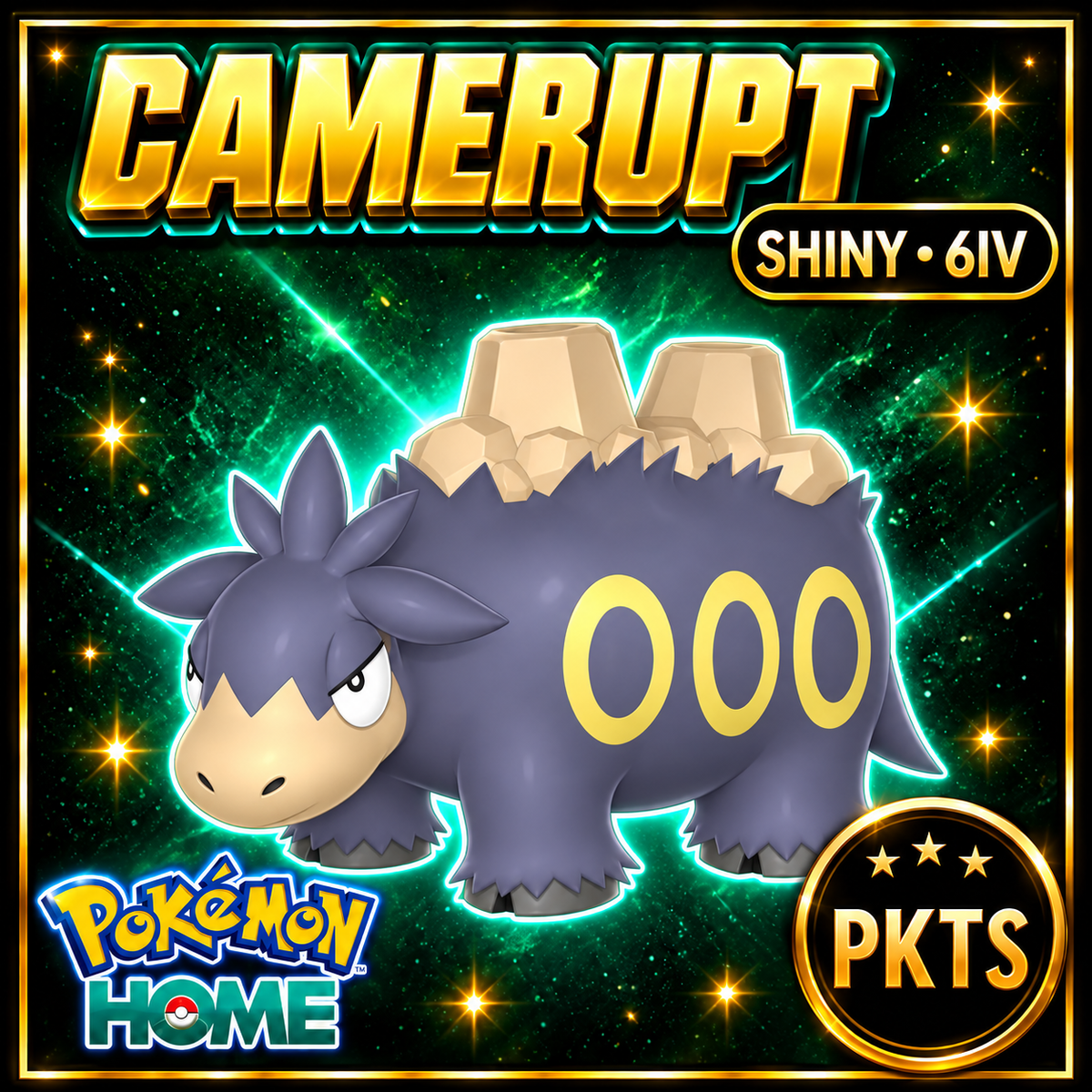 Shiny Camerupt Pokémon HOME 6IV Competitive Battle Ready - Image 1