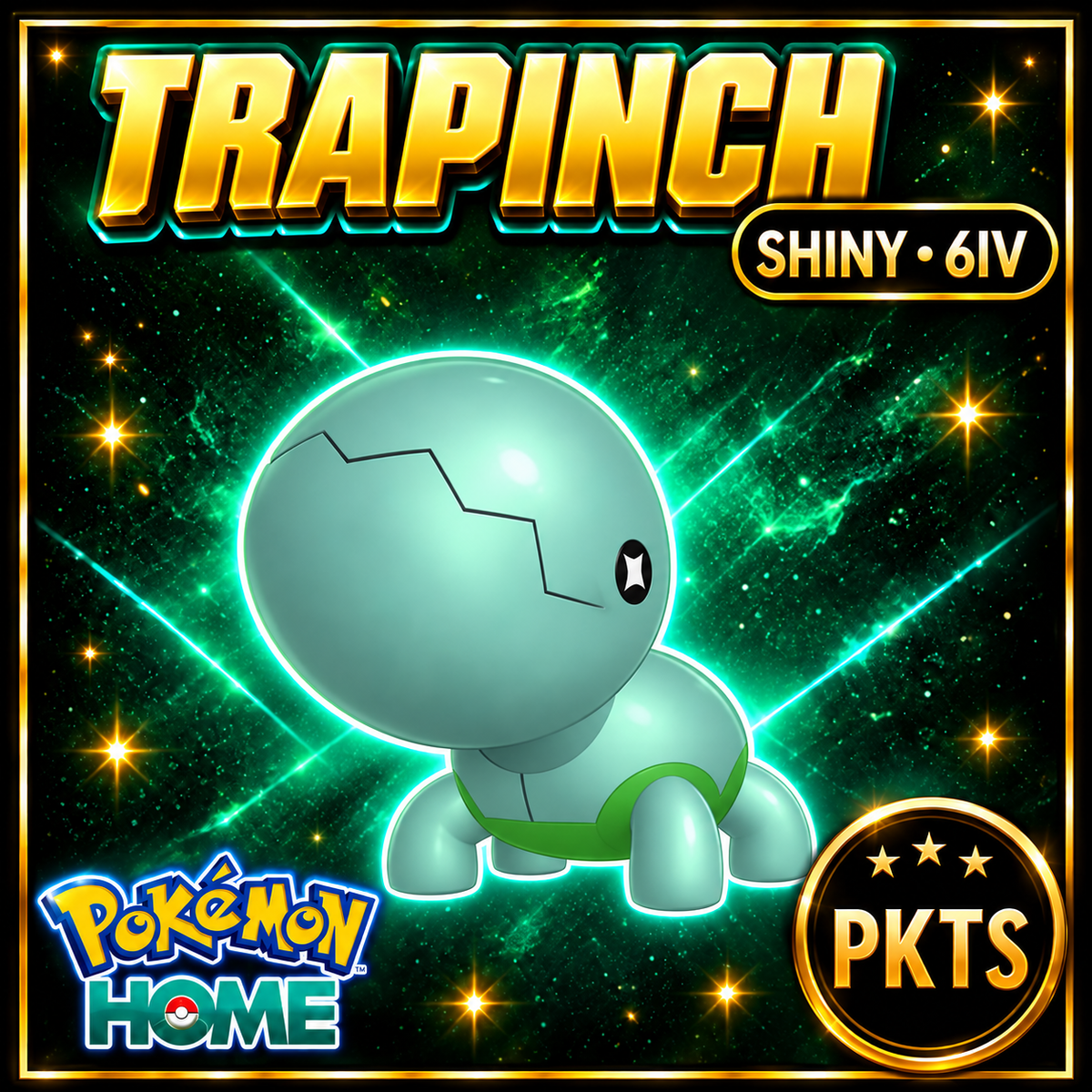 Shiny Trapinch Pokémon HOME 6IV Competitive Battle Ready - Image 1