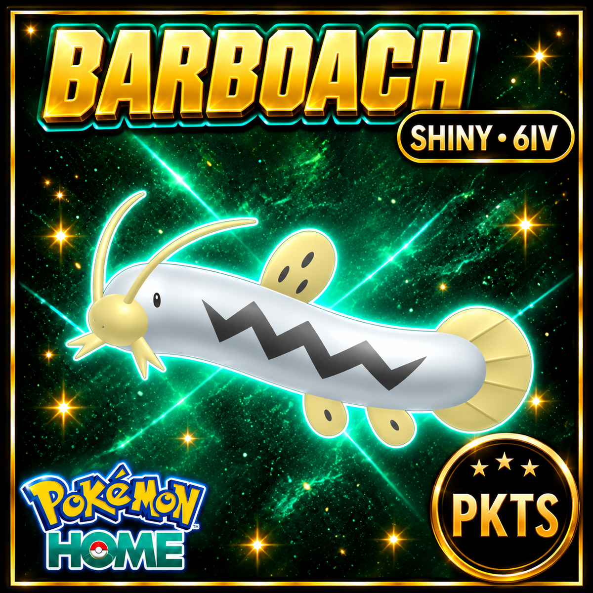Shiny Barboach Pokémon HOME 6IV Competitive Battle Ready - Image 1