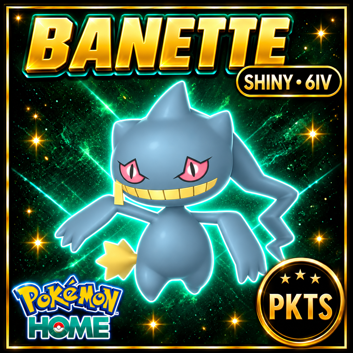 Shiny Banette Pokémon HOME 6IV Competitive Battle Ready - Image 1