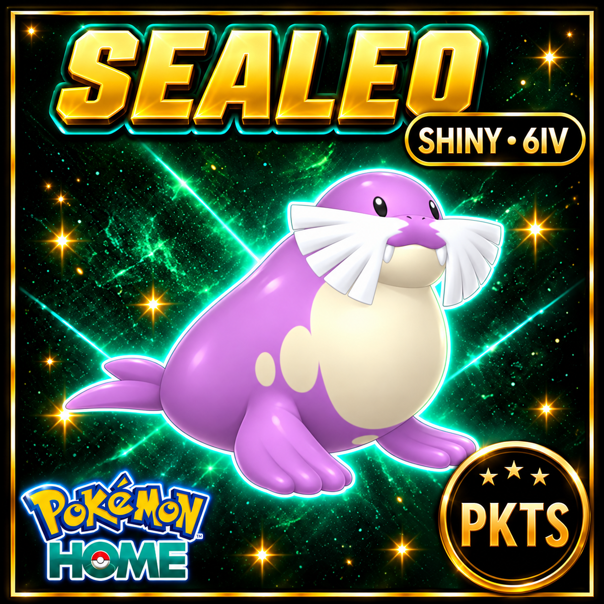 Shiny Sealeo Pokémon HOME 6IV Competitive Battle Ready - Image 1