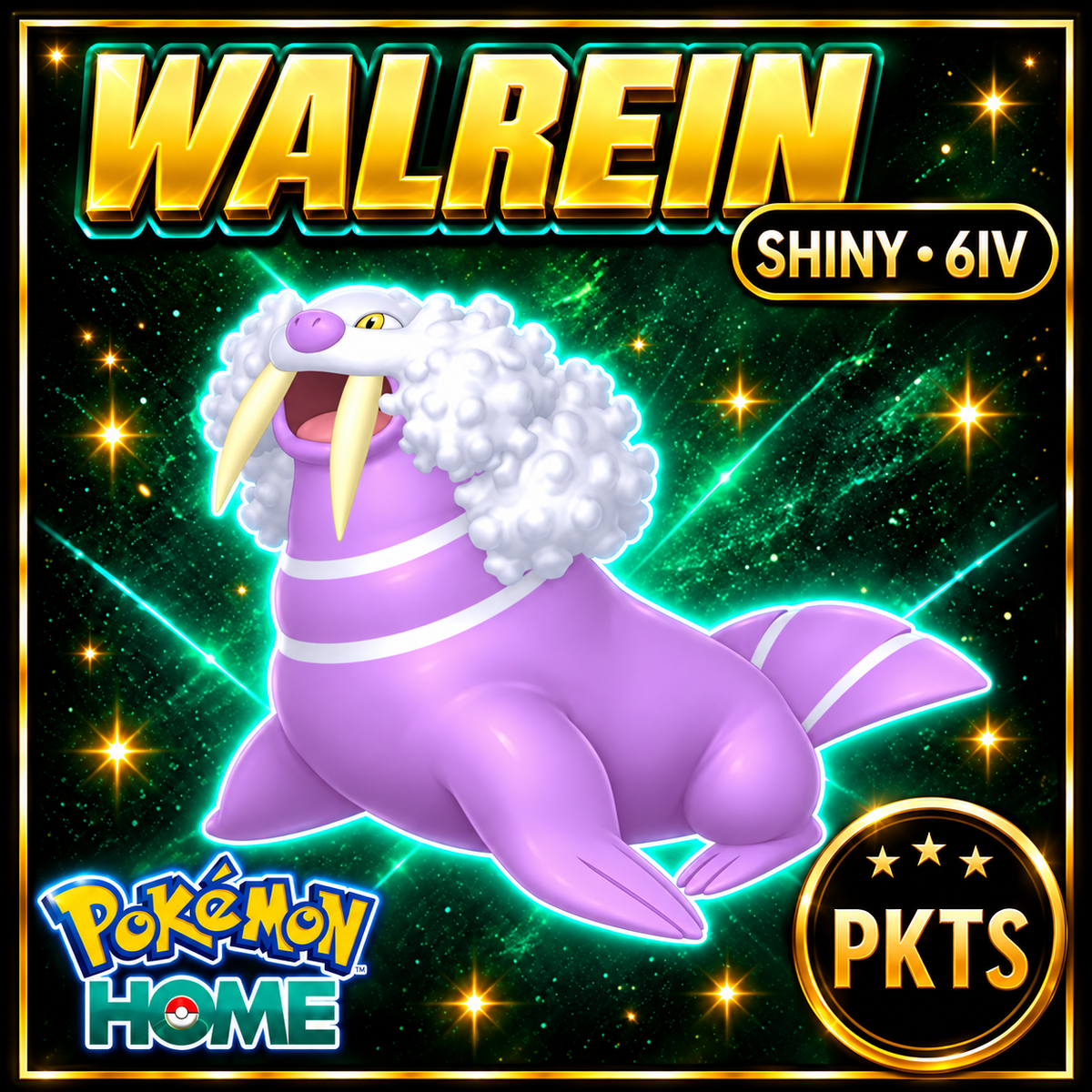 Shiny Walrein Pokémon HOME 6IV Competitive Battle Ready - Image 1