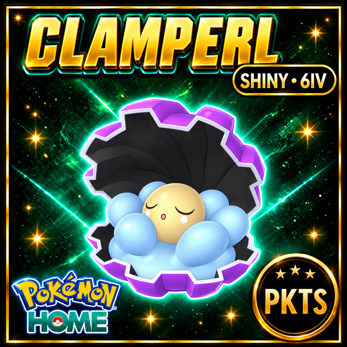 Shiny Clamperl Pokémon HOME 6IV Competitive Battle Ready - Image 1