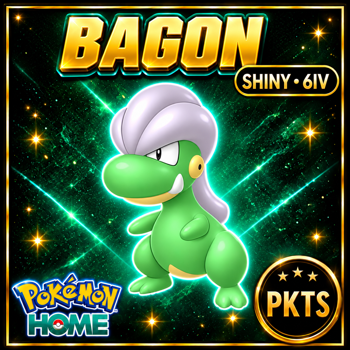 Shiny Bagon Pokémon HOME 6IV Competitive Battle Ready - Image 1