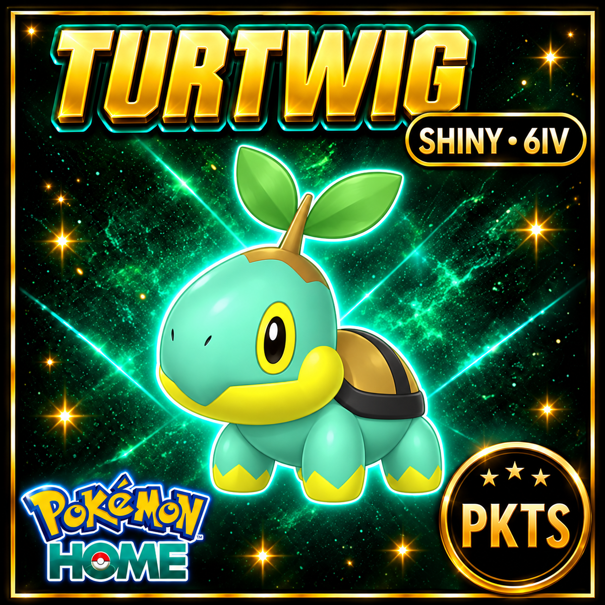 Shiny Turtwig Pokémon HOME 6IV Competitive Battle Ready - Image 1
