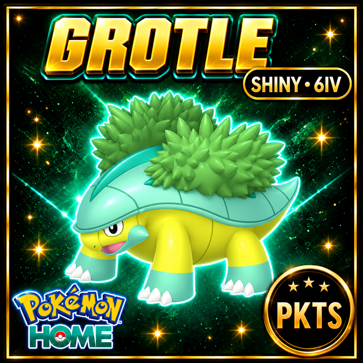 Shiny Grotle Pokémon HOME 6IV Competitive Battle Ready - Image 1