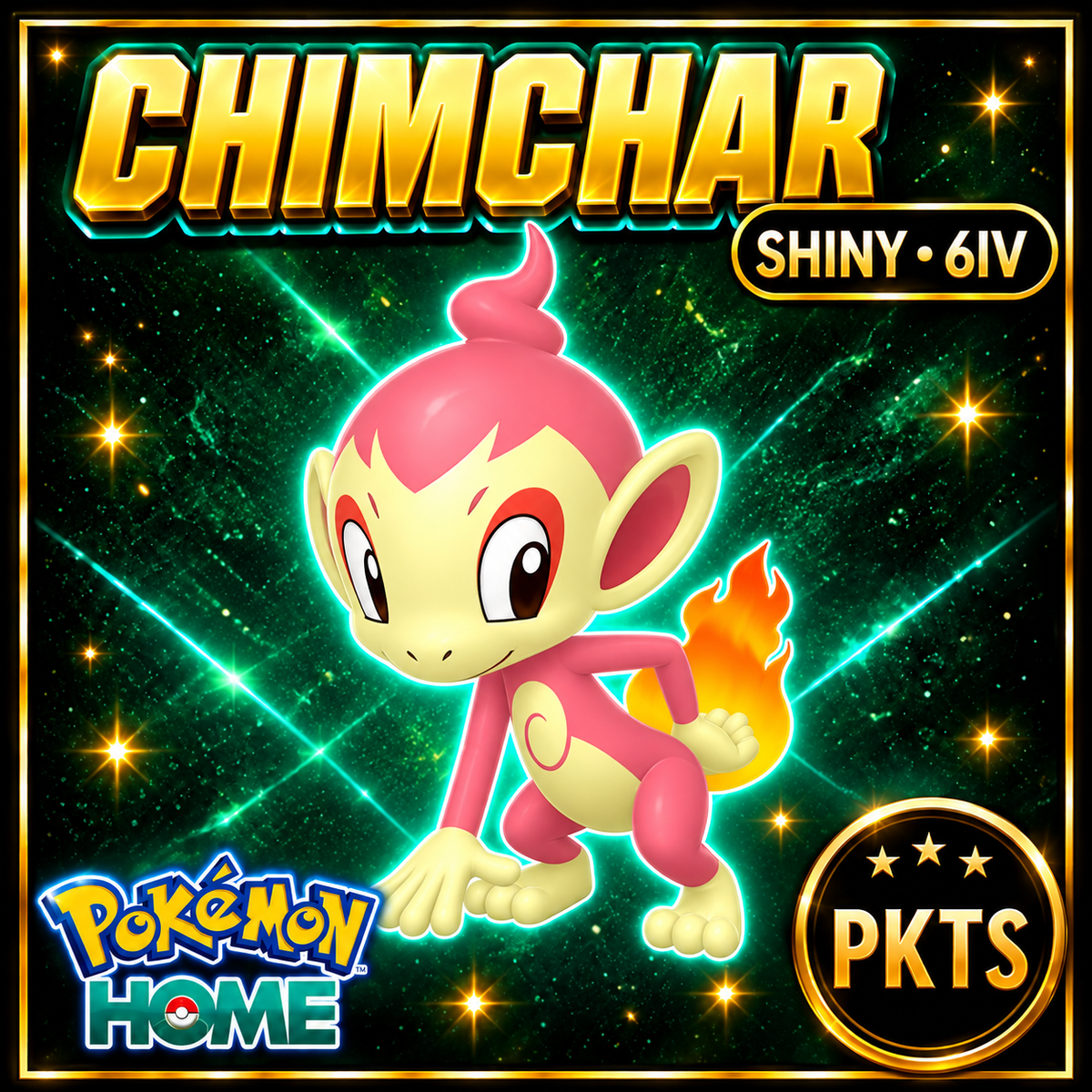 Shiny Chimchar Pokémon HOME 6IV Competitive Battle Ready - Image 1