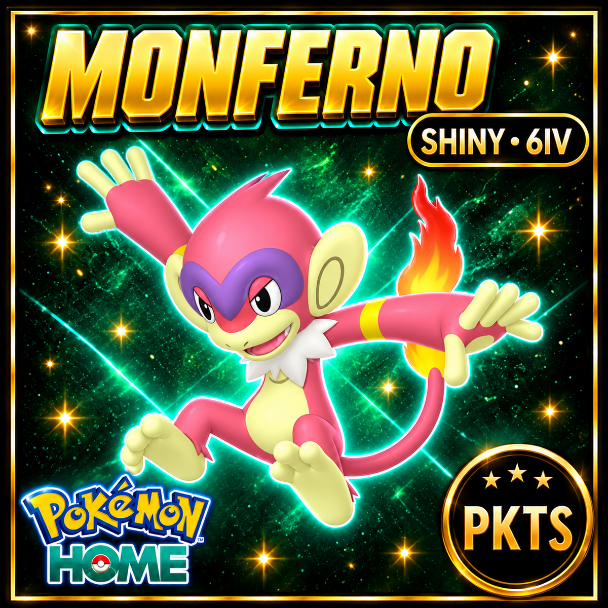Shiny Monferno Pokémon HOME 6IV Competitive Battle Ready - Image 1