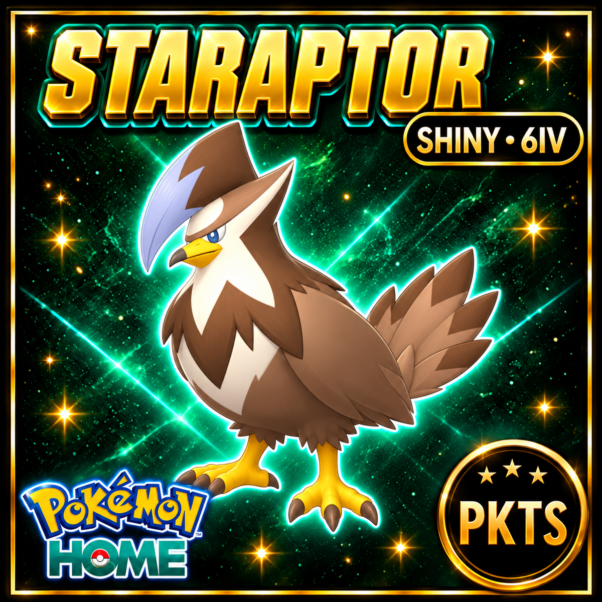 Shiny Staraptor Pokémon HOME 6IV Competitive Battle Ready - Image 1