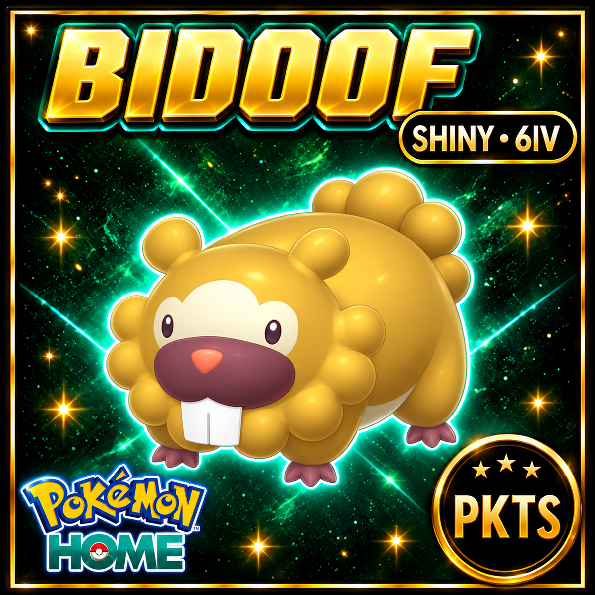 Shiny Bidoof Pokémon HOME 6IV Competitive Battle Ready - Image 1