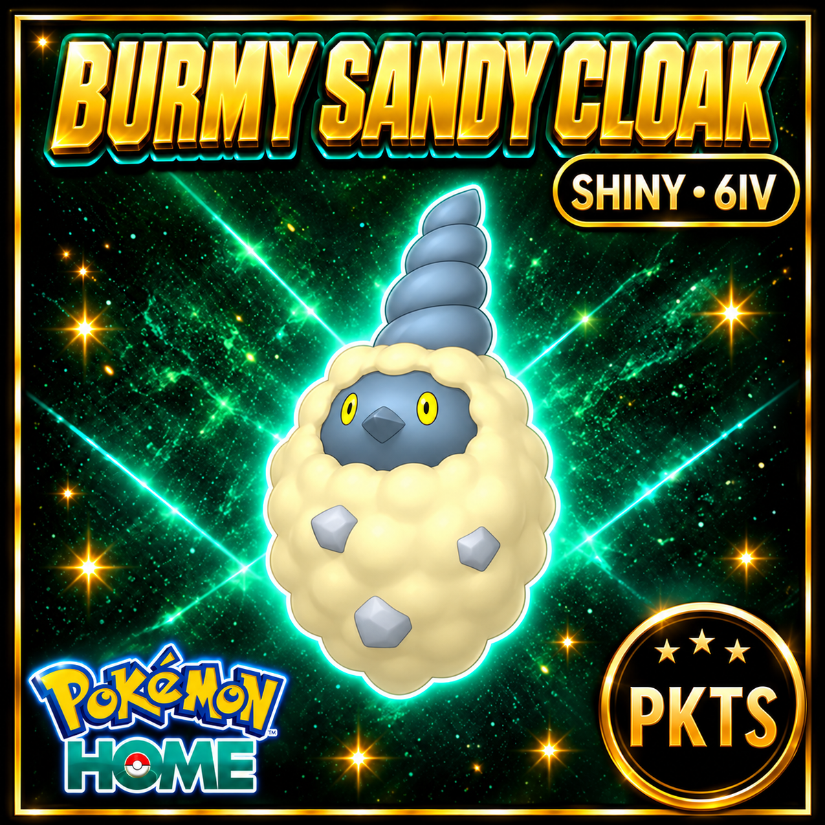 Shiny Burmy Sandy Cloak Pokémon HOME 6IV Competitive Battle Ready - Image 1