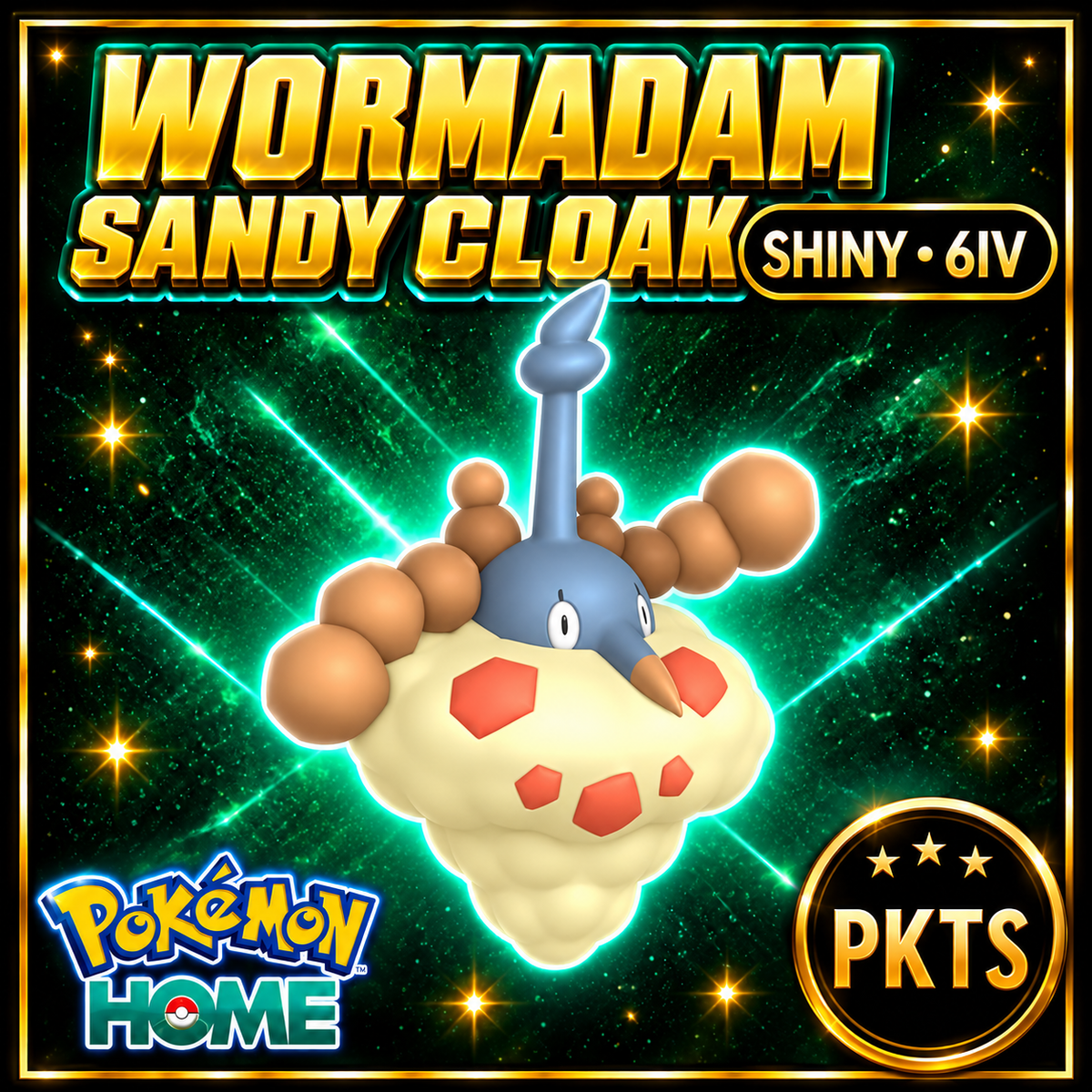 Shiny Wormadam Sandy Cloak Pokémon HOME 6IV Competitive Battle Ready - Image 1