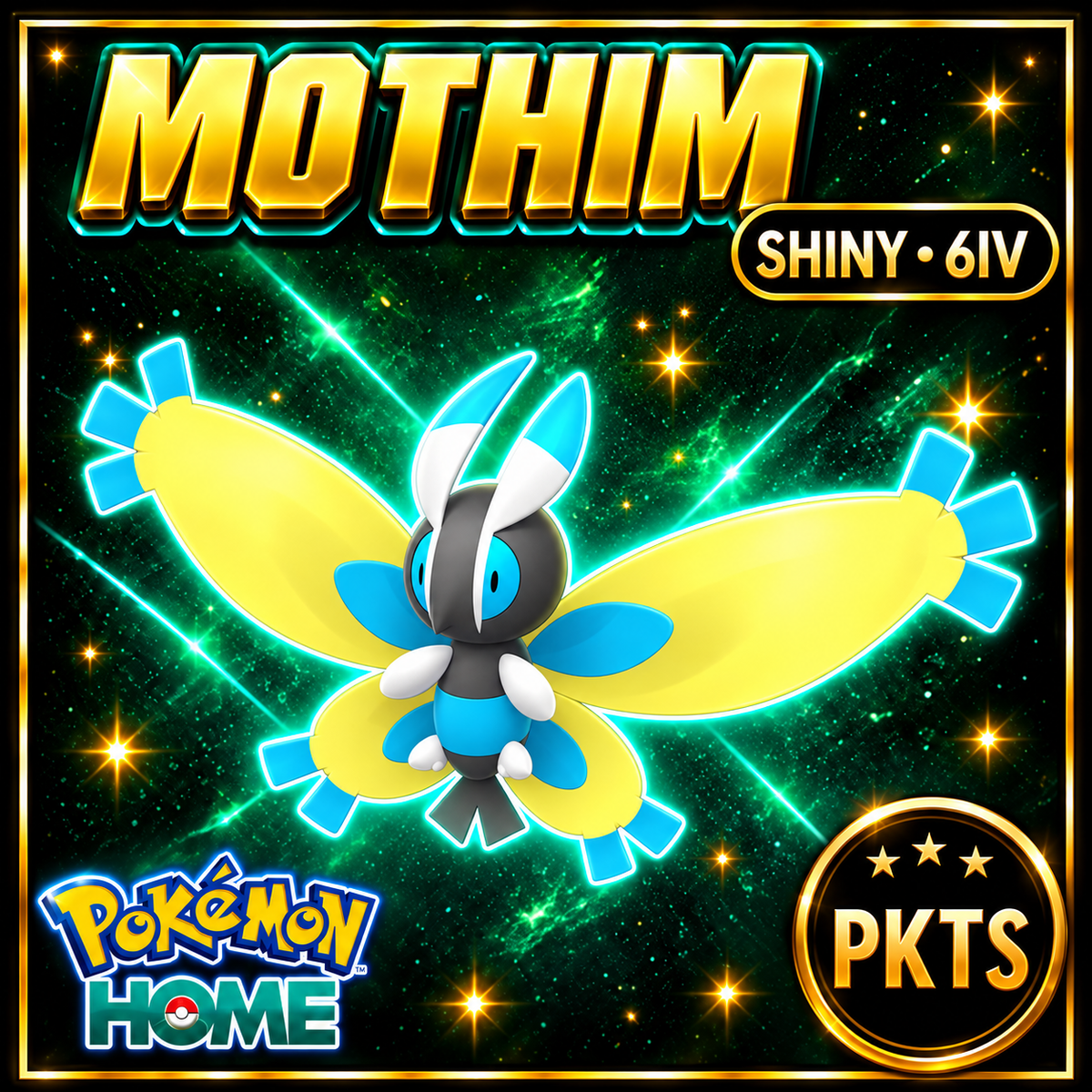 Shiny Mothim Pokémon HOME 6IV Competitive Battle Ready - Image 1