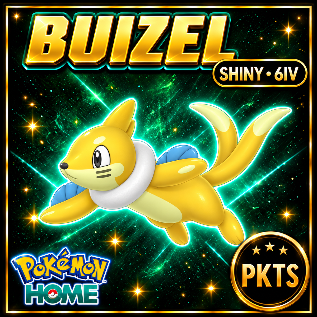 Shiny Buizel Pokémon HOME 6IV Competitive Battle Ready - Image 1