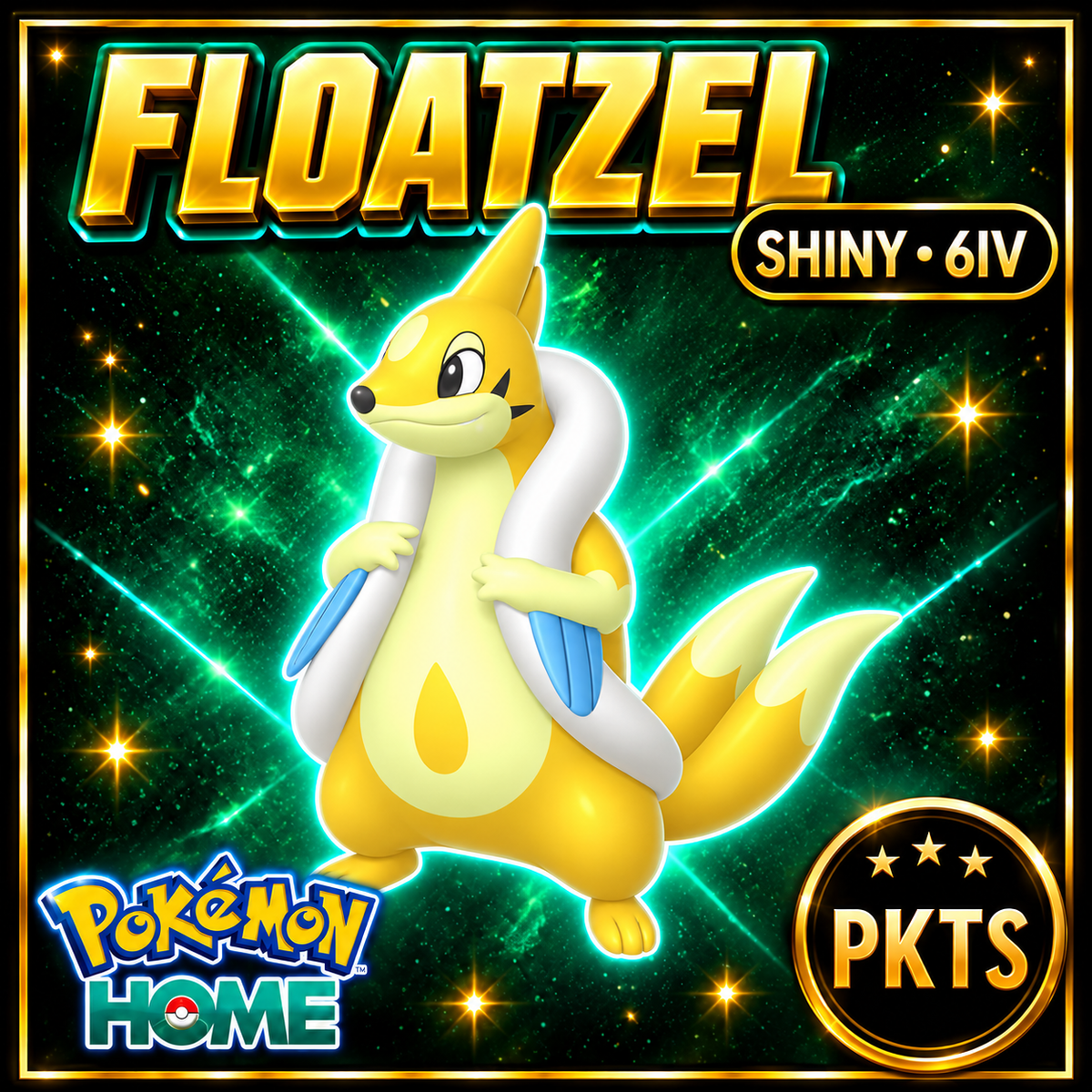 Shiny Floatzel Pokémon HOME 6IV Competitive Battle Ready - Image 1