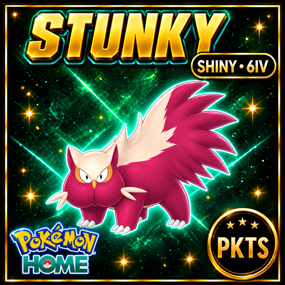 Shiny Stunky Pokémon HOME 6IV Competitive Battle Ready - Image 1