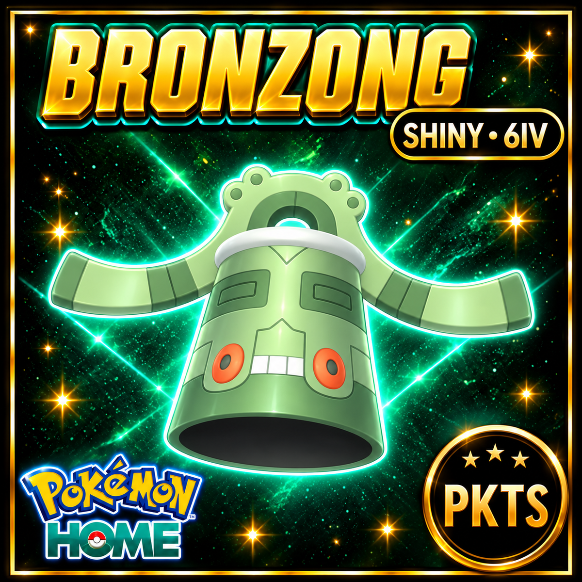 Shiny Bronzong Pokémon HOME 6IV Competitive Battle Ready - Image 1